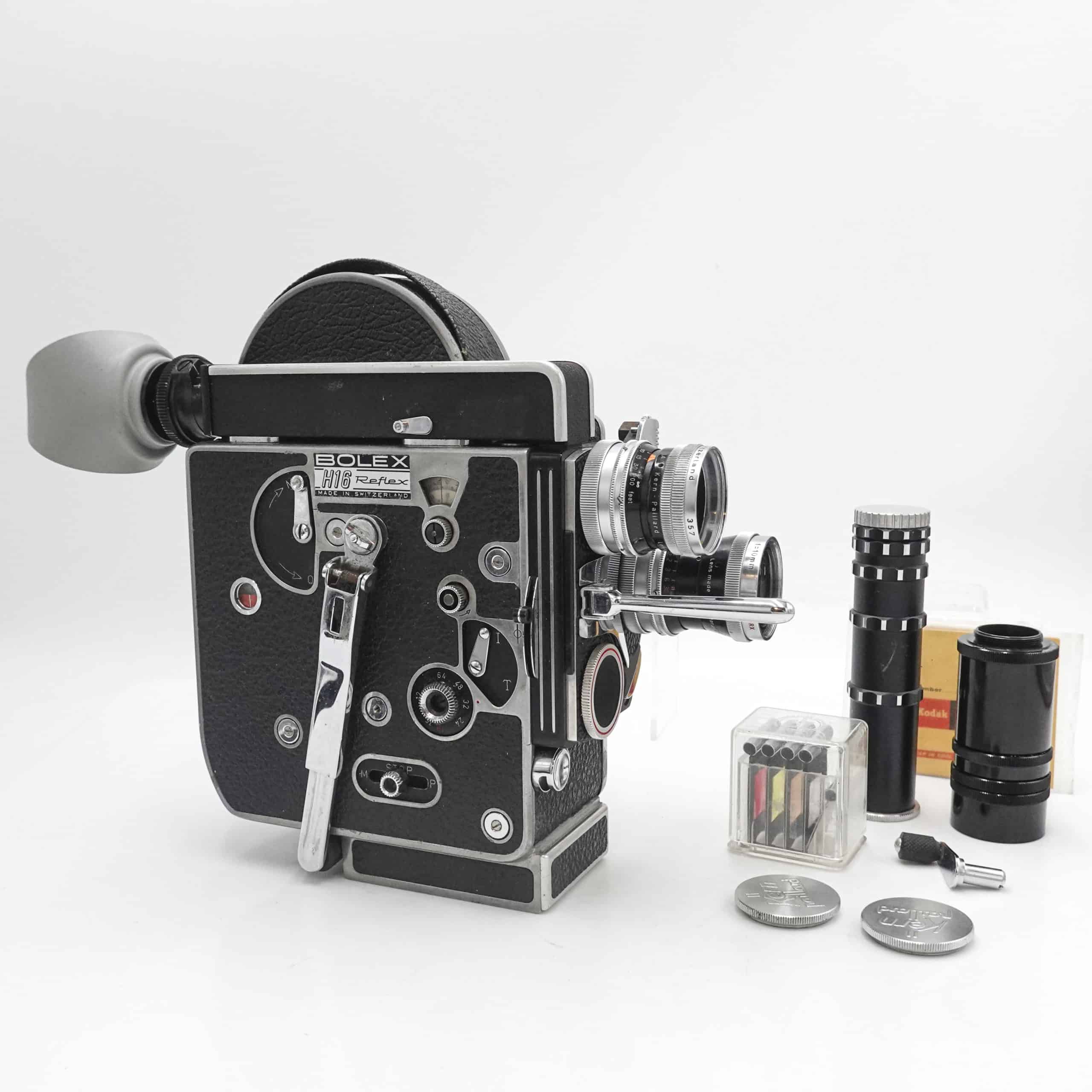 Paillard Bolex H16 Reflex REX3 16mm Cine Film Camera & 10mm / 25mm RX Lenses